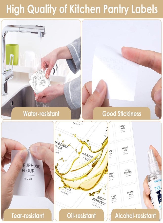 Cludoo 434 Pcs Kitchen Pantry Labels for Food Containers with DIY Blank Labels,3 Sizes Preprinted Minimalist Waterproof Pantry Labels, Kitchen Organization Labels for Jar, Bottles,Boxes - Image 4