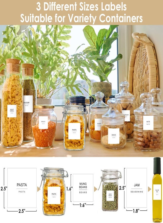 Cludoo 434 Pcs Kitchen Pantry Labels for Food Containers with DIY Blank Labels,3 Sizes Preprinted Minimalist Waterproof Pantry Labels, Kitchen Organization Labels for Jar, Bottles,Boxes - Image 5