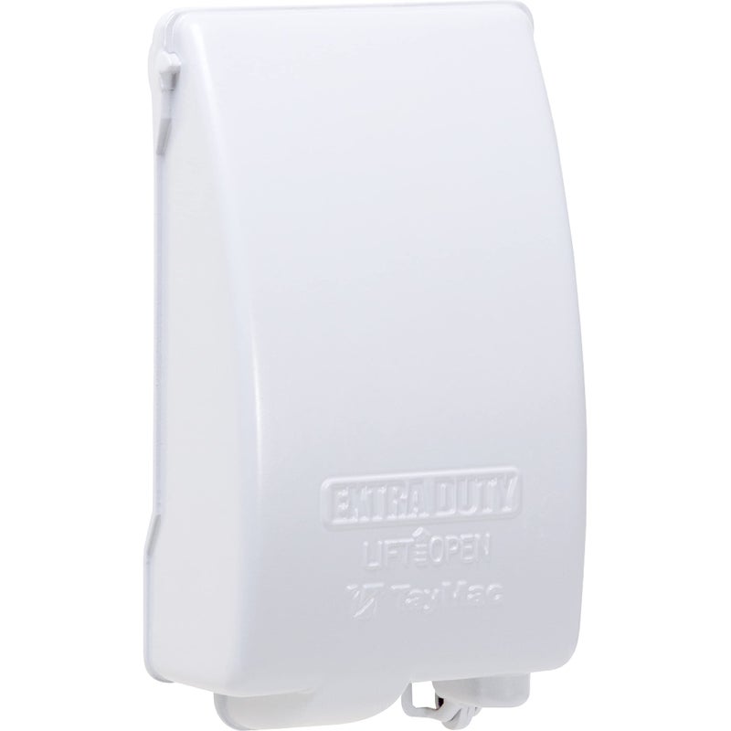 TayMac MX4280WH EXTRA DUTY White 1Gang Expandable Weatherproof InUse 2in to 312in InUse Electrical Outlet Cover Vertical Outdoor Outlet Cover for Electrical Box UFAST Configuration