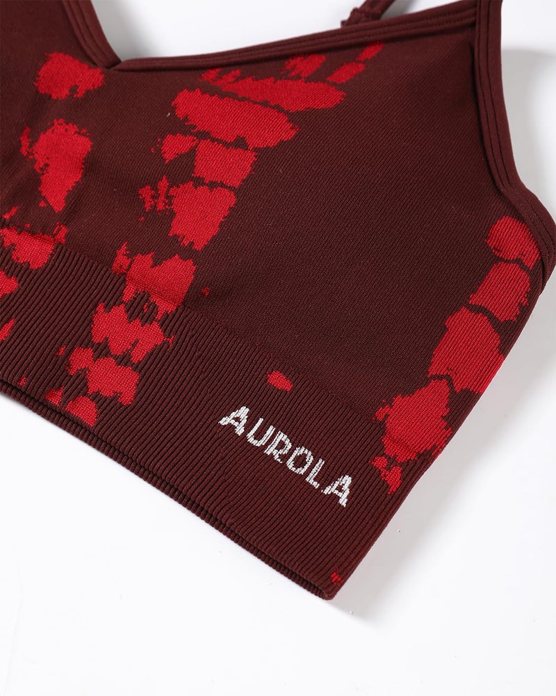 AUROLA Serpent Seamless Sports Bras for Women,Backless Padded Strappy Workout Gym Yoga Crop Tops,Saffron,M - Image 4