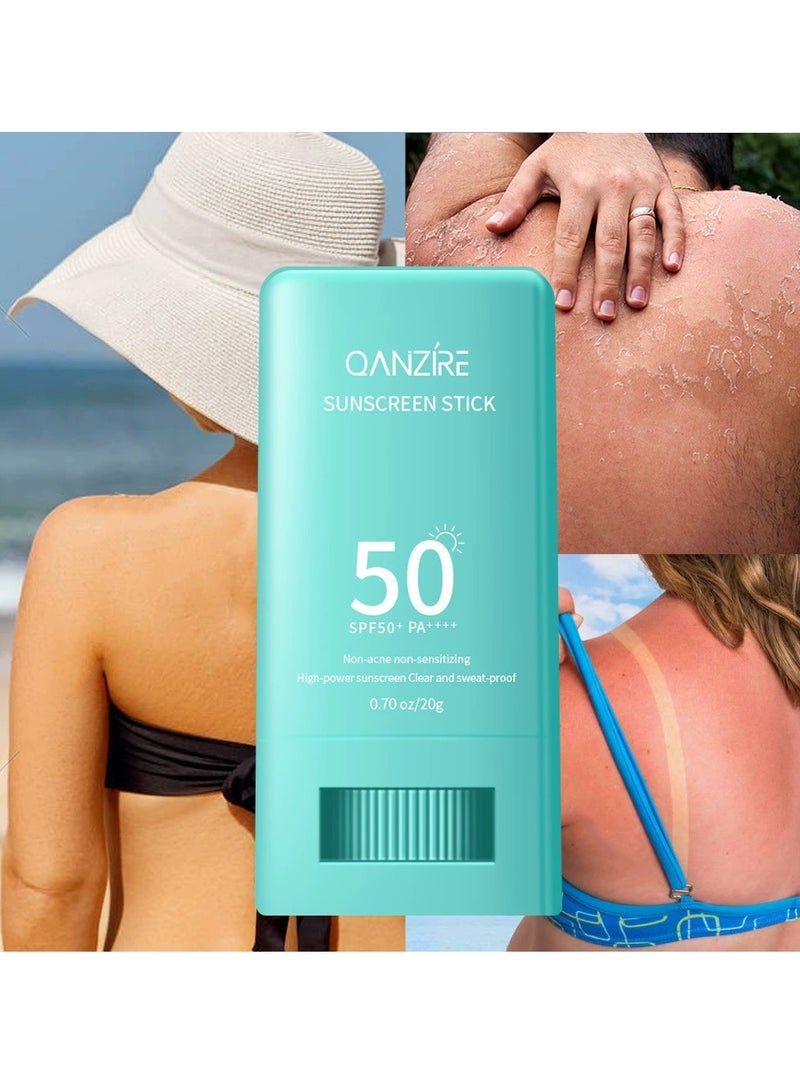 QANZIRE Centella asiatica sunscreen stick SPF50+ PA++++ No acne, no sensitivity, high efficiency sunscreen, clear and sweat-proof/20g - Image 2