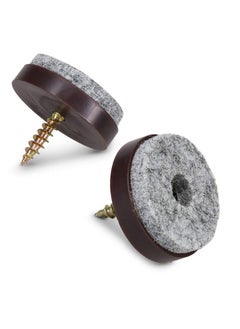 Navaris Navaris Felt Pads for Furniture (50 Pieces) - Round Screw-in Sliders for Chair Legs, Feet - Floor Gliders to Protect Hardwood - 1", Brown  - Image 1