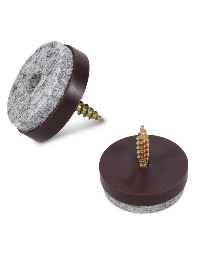 Navaris Navaris Felt Pads for Furniture (50 Pieces) - Round Screw-in Sliders for Chair Legs, Feet - Floor Gliders to Protect Hardwood - 1", Brown  - Image 5