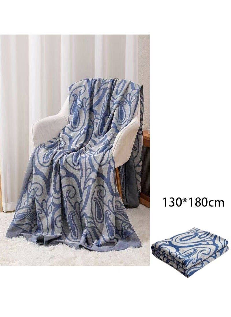 Apustim Oversized Blue Blanket，Super Soft，Warm And Lightweight Blanket，Suitable For Sofas，Beds，Travel And Camping In All Seasons （130×180cm）  - Image 1