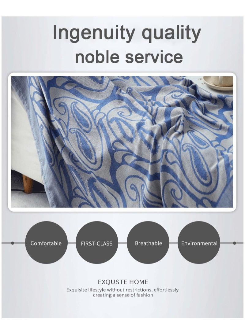 Apustim Oversized Blue Blanket，Super Soft，Warm And Lightweight Blanket，Suitable For Sofas，Beds，Travel And Camping In All Seasons （130×180cm）  - Image 4
