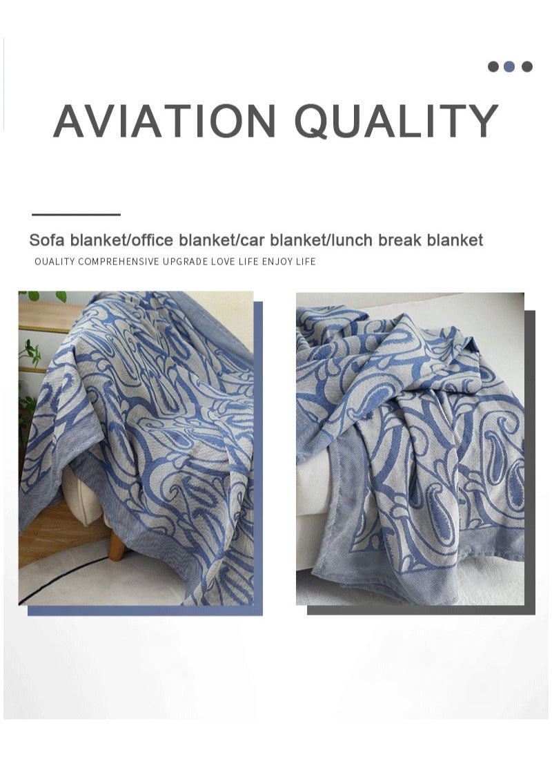Apustim Oversized Blue Blanket，Super Soft，Warm And Lightweight Blanket，Suitable For Sofas，Beds，Travel And Camping In All Seasons （130×180cm）  - Image 5