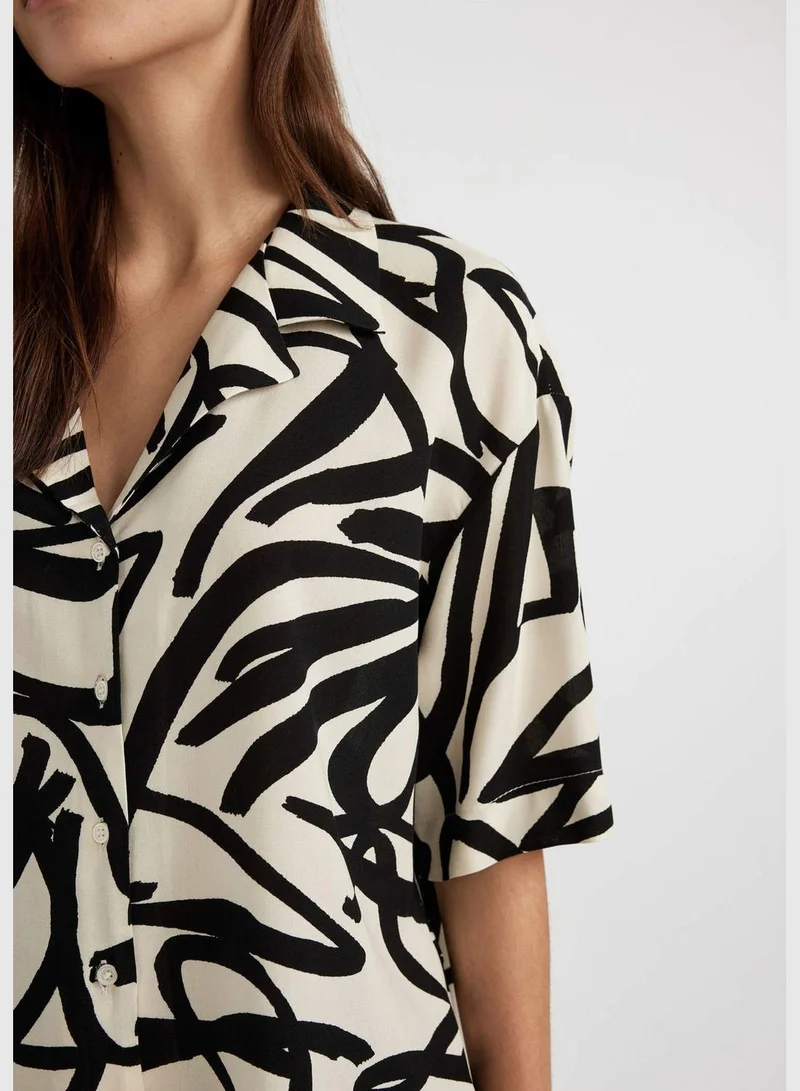 DeFacto Regular Fit Resort Neck Short Sleeve Shirt