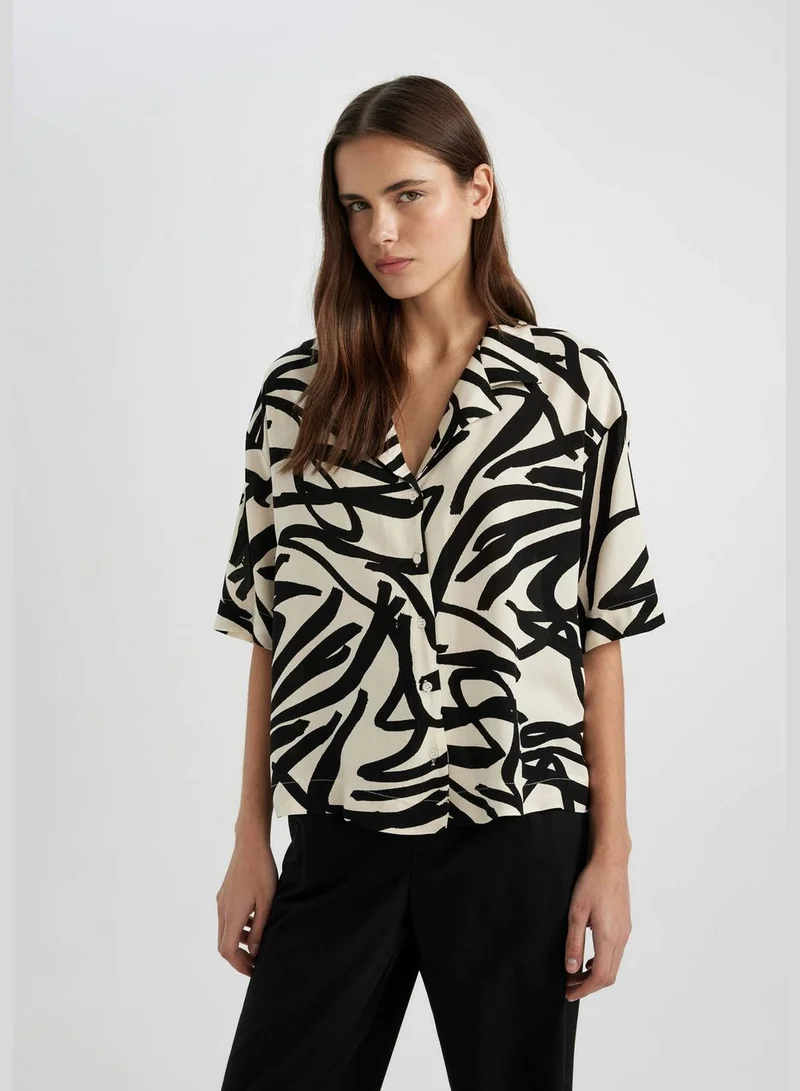 DeFacto Regular Fit Resort Neck Short Sleeve Shirt