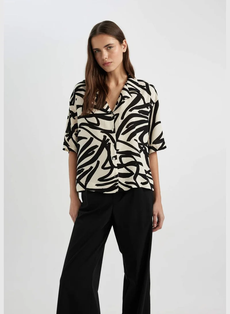 DeFacto Regular Fit Resort Neck Short Sleeve Shirt