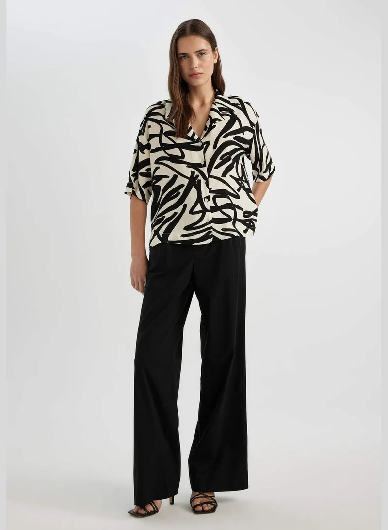 DeFacto Regular Fit Resort Neck Short Sleeve Shirt