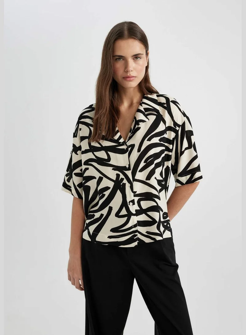 DeFacto Regular Fit Resort Neck Short Sleeve Shirt