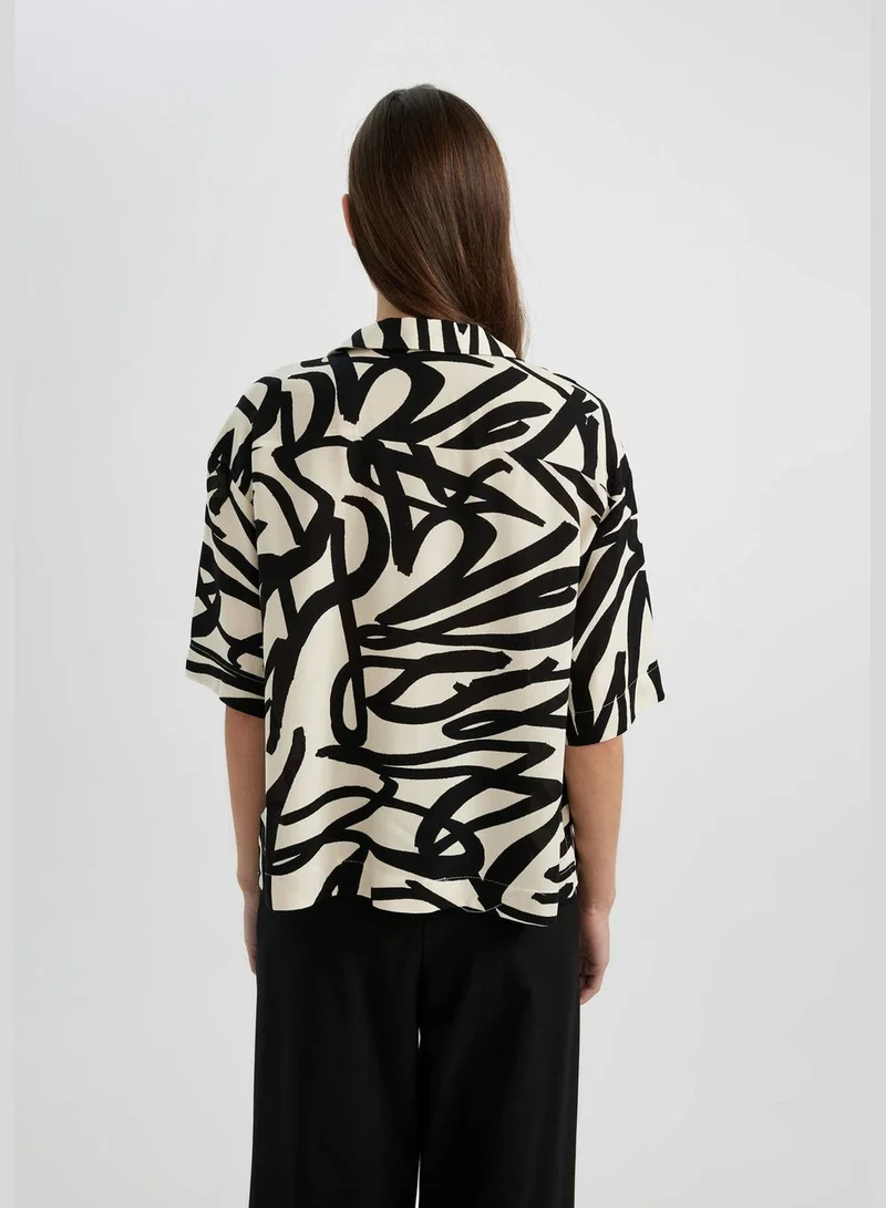 DeFacto Regular Fit Resort Neck Short Sleeve Shirt