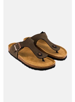 Algspar Men Cork Slip On Sandals, Brown  - Image 1