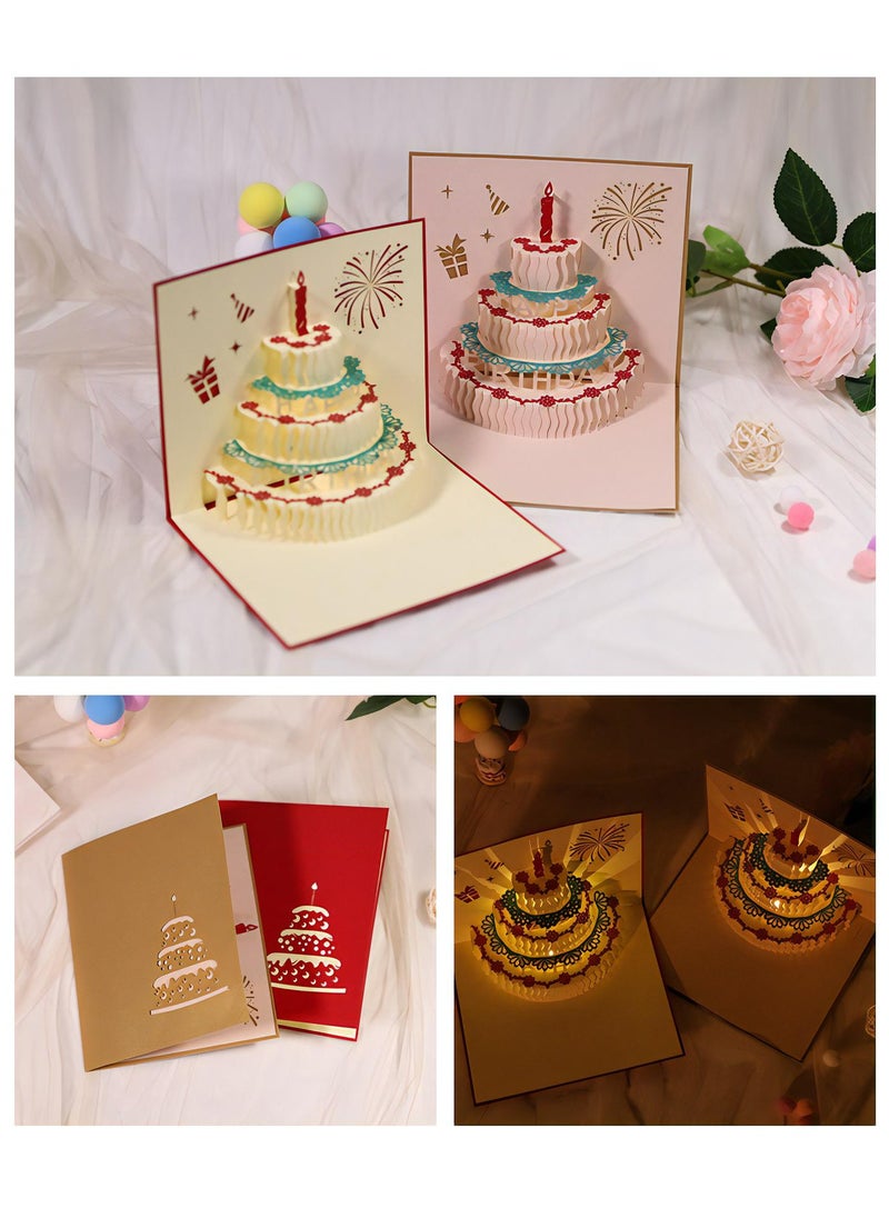 LKTOCAFT - Music and Lighting Design 3D Pop-Up Card, Greeting Card for Birthday, Sturdy and Solid Cardstock Gift Card with Envelope and Thank You Card - Image 1