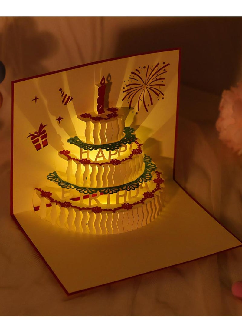 LKTOCAFT - Music and Lighting Design 3D Pop-Up Card, Greeting Card for Birthday, Sturdy and Solid Cardstock Gift Card with Envelope and Thank You Card - Image 1
