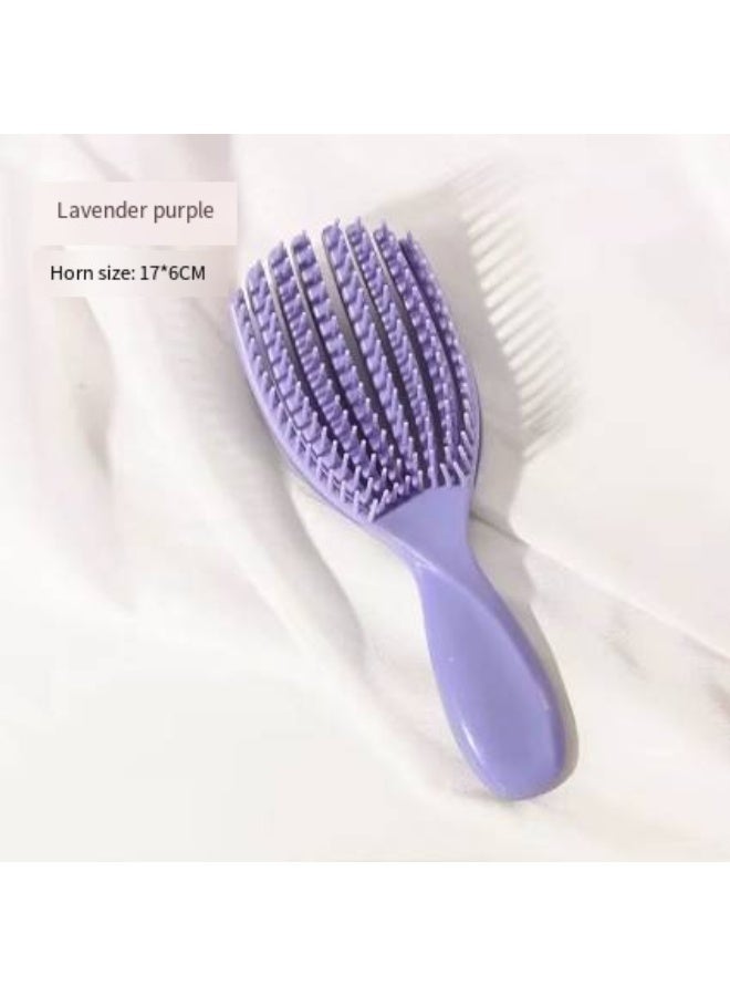 Shell comb with hollow design for volumizing and smoothing hair; anti-static, gentle on hair, massages the scalp; ribbed comb, suitable for both wet and dry use. - Image 1