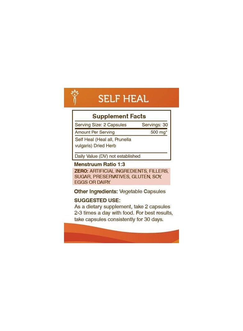 Secrets of the Tribe Self Heal 60 Capsules, Made with Vegetable Capsules and Self Heal (Heal All, Prunella Vulgaris) Dried Herb (60 Capsules) - Image 3
