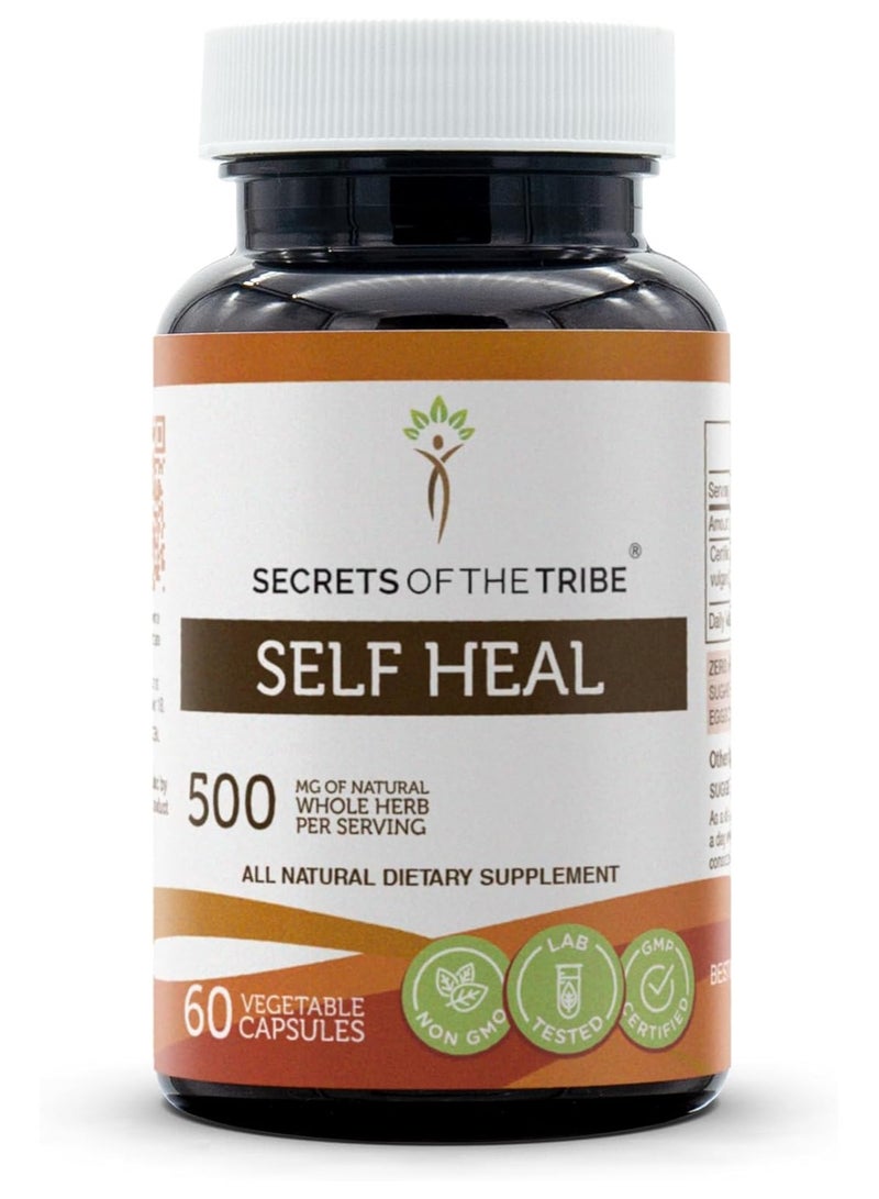 Secrets of the Tribe Self Heal 60 Capsules, Made with Vegetable Capsules and Self Heal (Heal All, Prunella Vulgaris) Dried Herb (60 Capsules) - Image 1
