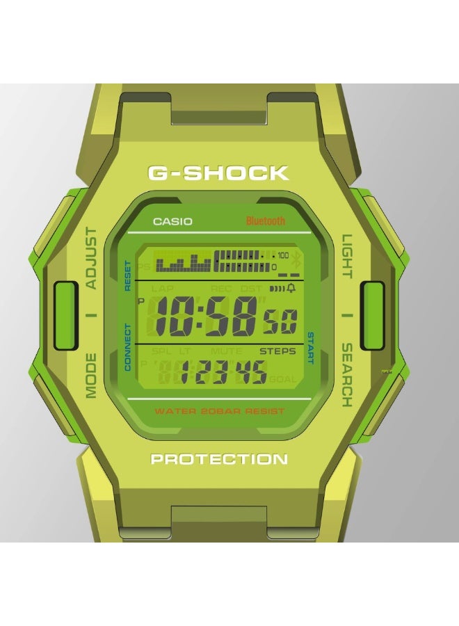 كاسيو ساعة كاسيو جي شوك GD-B500S-3DR الرقمية للرجال | اتصال بلوتوث بالهاتف الذكي | عداد خطوات | مقاومة للصدمات | مقاومة للماء حتى 200 متر | سوار راتنج أخضر - Image 4