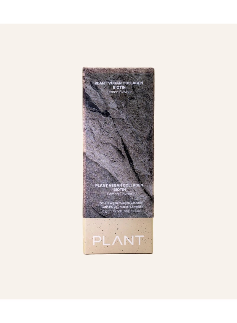 PLANT Biotin Collagen Lemon Flavor - 15 Liquid Sachets - Image 1