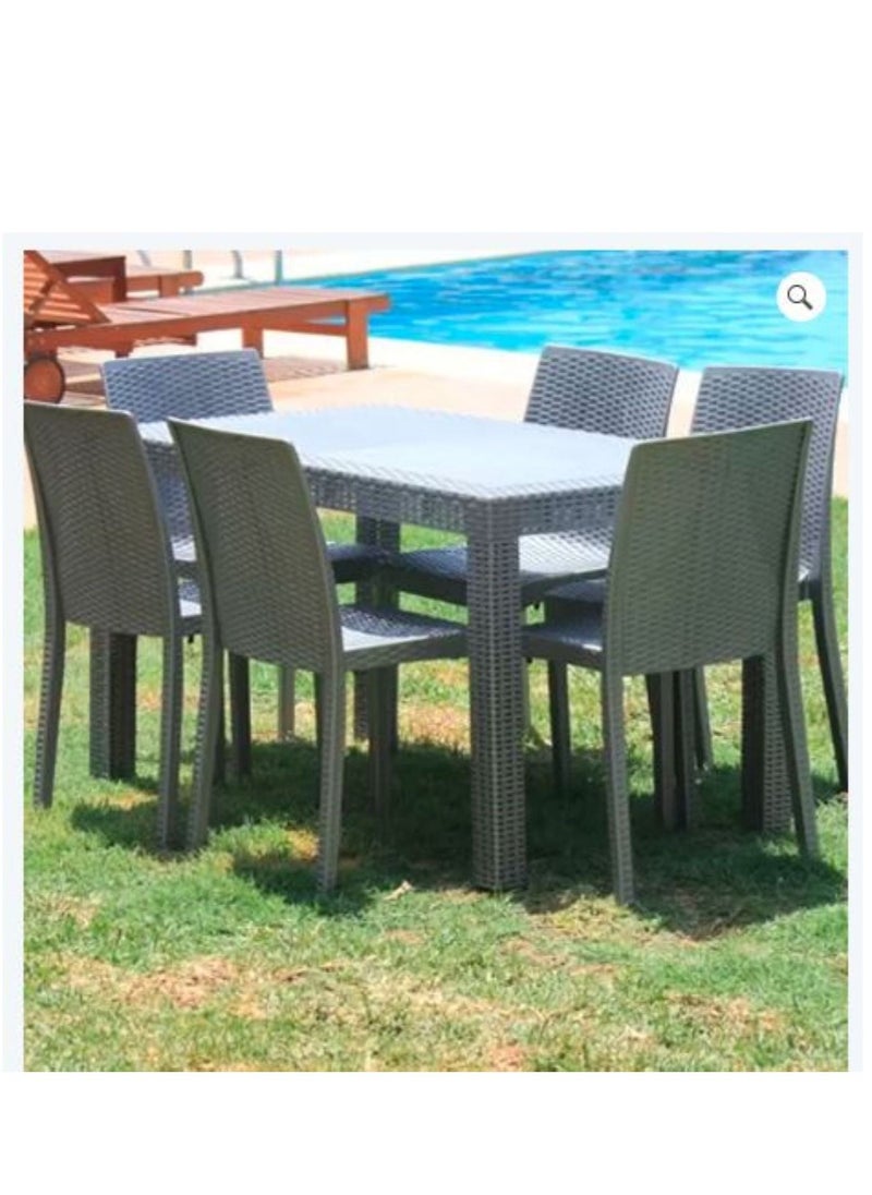 Galaxy Design Plastic Rectangular Rattan Dining Table