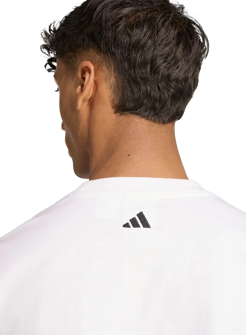 adidas تيشيرت تدريب أبيض للرجال