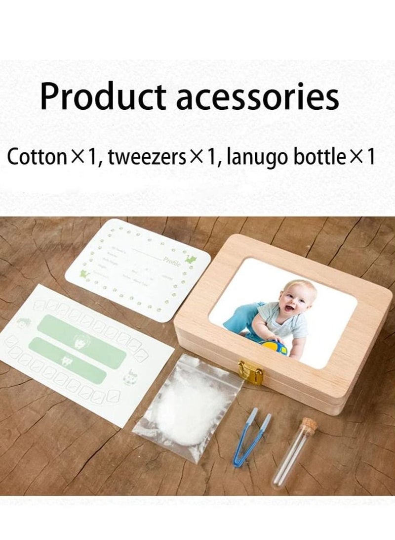 Excefore Tooth Box, Personality Wooden Kids Keepsake Organizer for Baby Teeth and Hair Photo, Shower & Birthday Gift, Storage Memory - Image 3