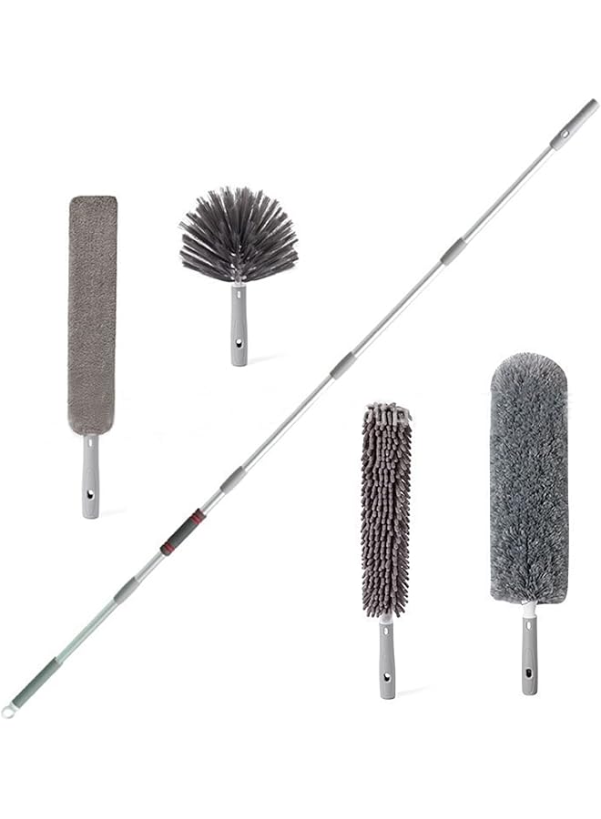 erorex 4PCS Extendable Feather Duster 30 to 100 Inches,Reusable Bendable Dusters.Outdoor & Indoor Extendable Duster Cleaning Kit - Image 1