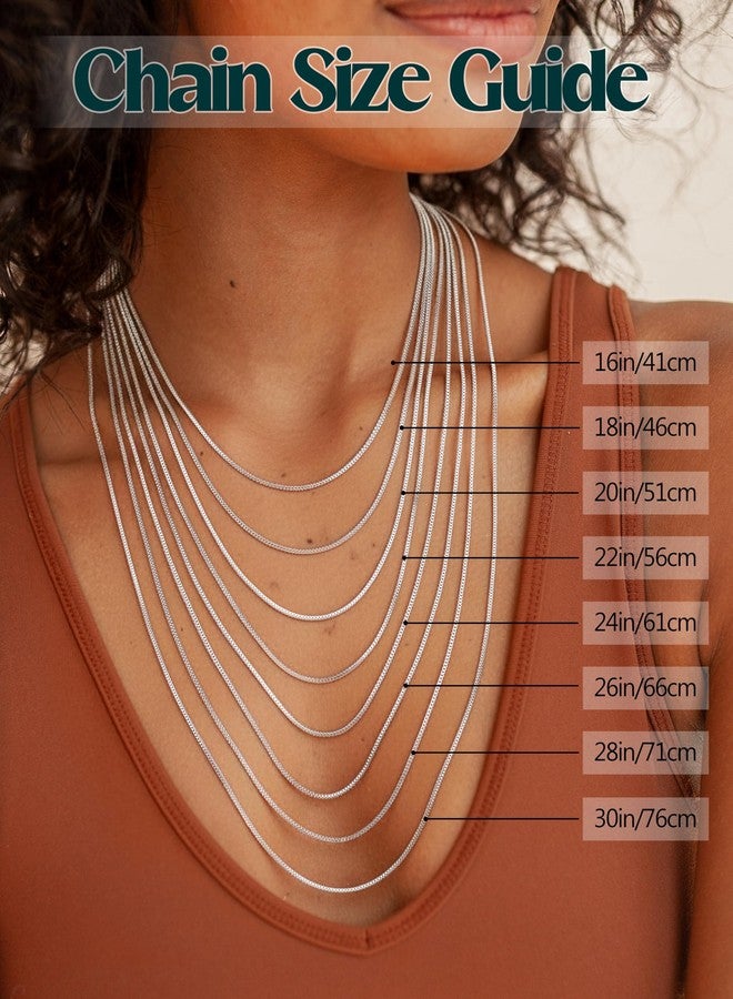YADOCA 3Pcs Stainless Steel Necklace Chain for Women Men 1mm Thin Dainty Silver Chain Necklace Snake Box Cable Chains Necklaces Sturdy Long Lobster Clasp Silver Tone Chains, Metal, Cubic Zirconia - Image 2