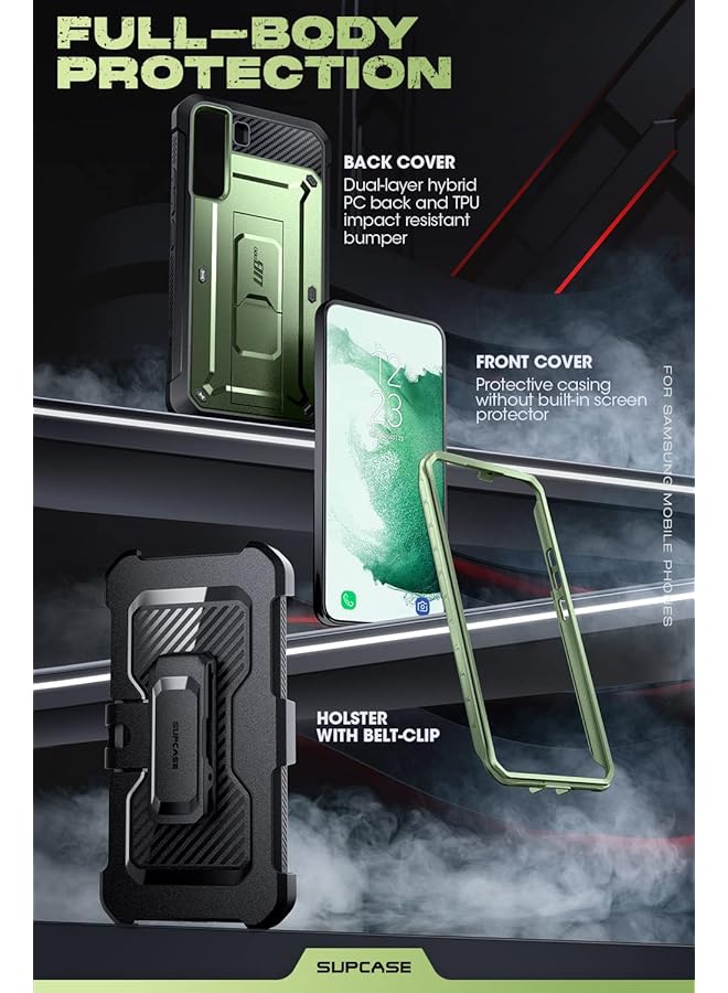 SupCase Unicorn Beetle Pro Series Case For Samsung Galaxy S22 5G 2022 Release Rugged Dual Layer Case And Kickstand Without Screen Protector Guldan Green - Image 5