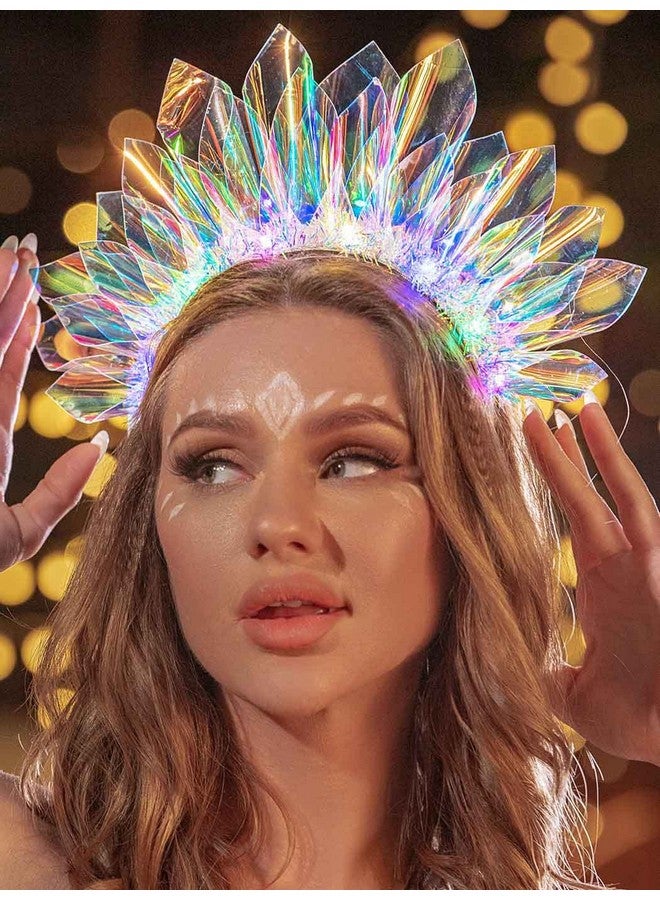 EARENT Arent Light Up Headband Led Glow Hair Hoop Laser Luminous Hair Band Glitter Flashing Headpiece Holiday Rave Nightclub Costume Party Hair Accessories For Women And Girls - Image 4