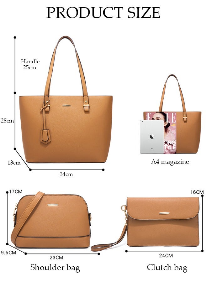 DUNISO 4pcs Women's Fashion Shoulder Tote Bag Faux Leather Handbag Crossbody bag Purse Set Large Capacity Tote Bag Fashionable Travel Messenger Shoulder Bag For Ladies - Image 4