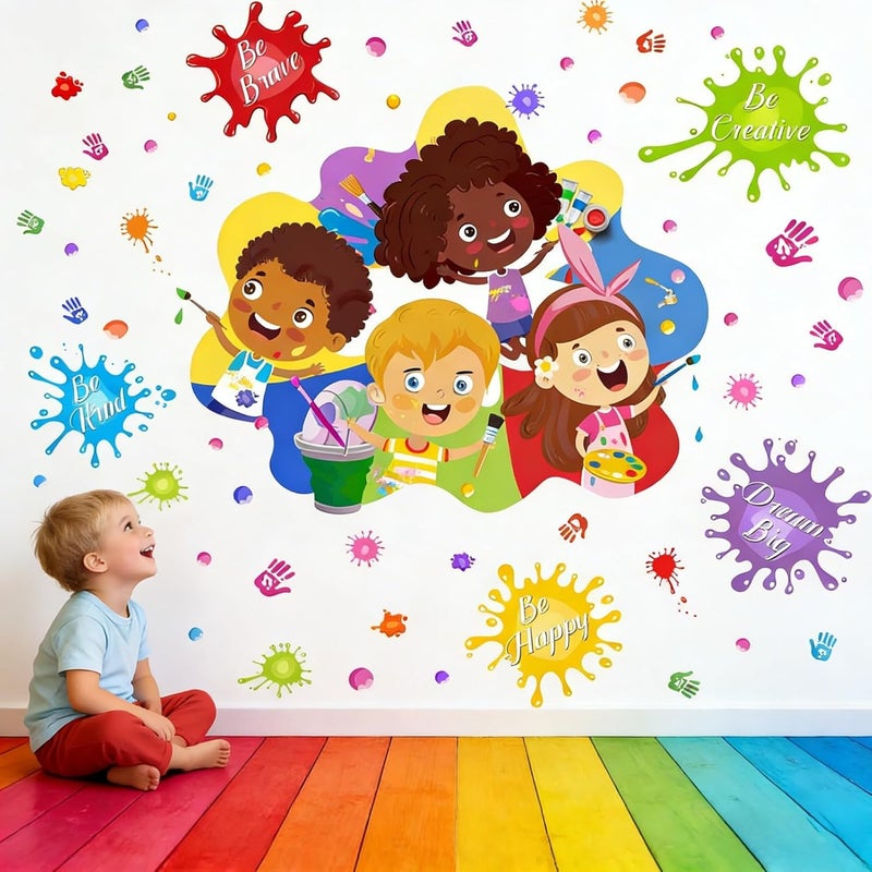 ARS Kids Painting Wall Stickers for Classroom: Inspirational Quotes Educational Peel and Stick Vinyl Wall Decals for School Teachers and Children Nursery - Image 3