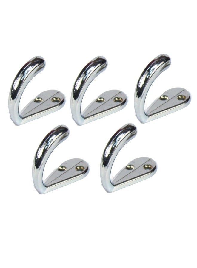 ROBUSTLINE Multipurpose Wall Mounted Single Coat Hooks For Clothes Coats Hats Belts Towels 5 Chrome Plated