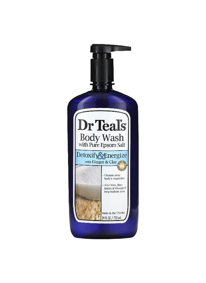 Dr. Teals Dr. Teal's, Body Wash With Pure Epsom Salt,  Detoxify & Energize, 24 fl oz (710 ml)  - Image 1