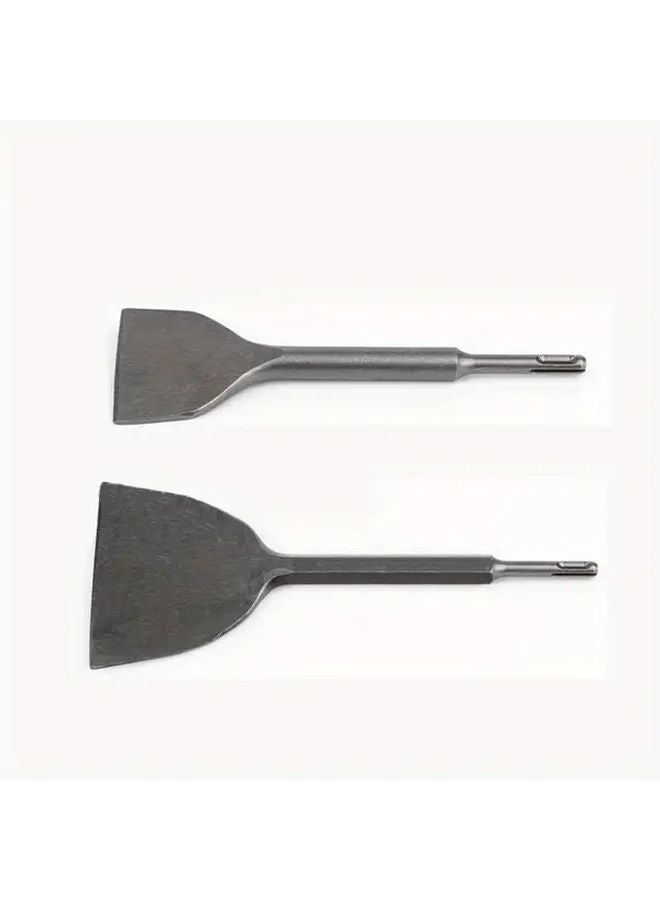 2Pcs Large Chisels Set Round Handle Ultra Thin for Cement Tiles Putty Work - Image 1