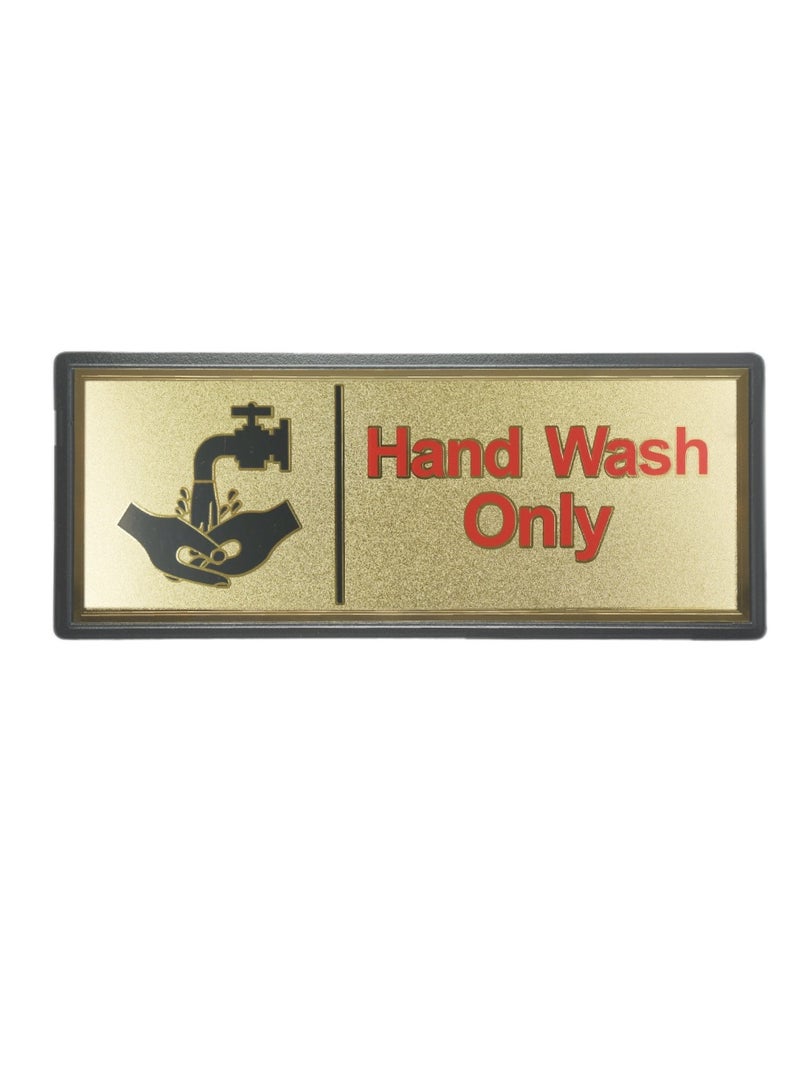إيتالو ملصق لافتة غسيل يدوي لمتجر ودورات مياه وفندق ومتاجر ومكاتب 11 × 28 سم ذهبي / أسود - Image 1