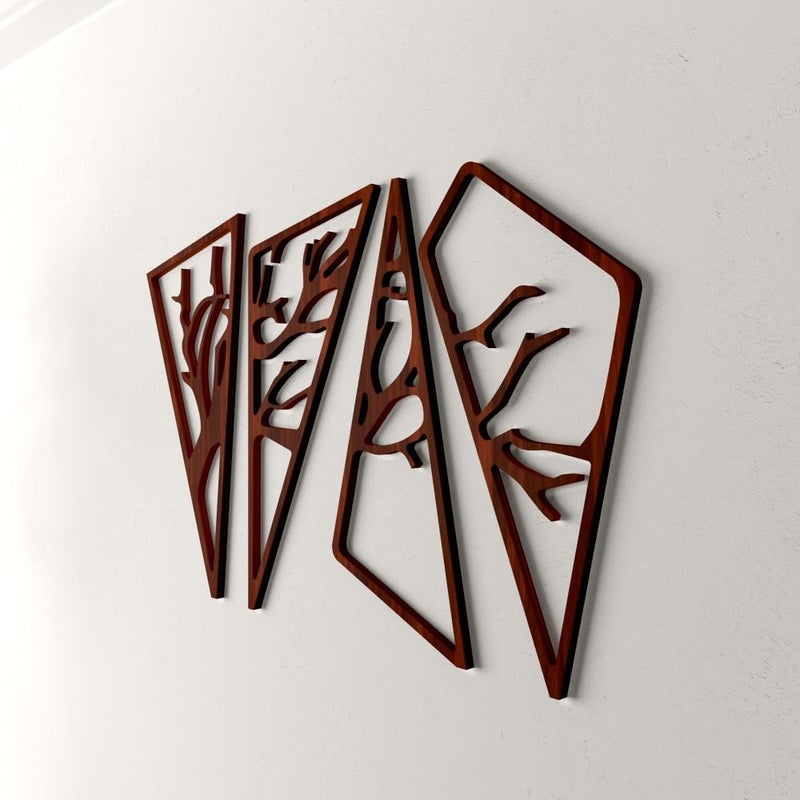 Marktna Modern wooden decorative plaque with a tree pattern, measuring 112x60 cm - Image 3