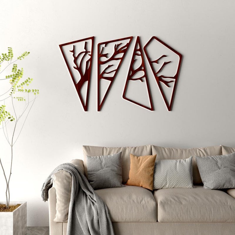 Marktna Modern wooden decorative plaque with a tree pattern, measuring 112x60 cm - Image 1