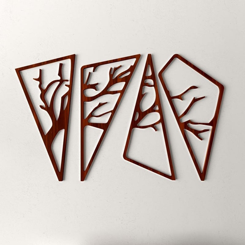 Marktna Modern wooden decorative plaque with a tree pattern, measuring 112x60 cm - Image 2