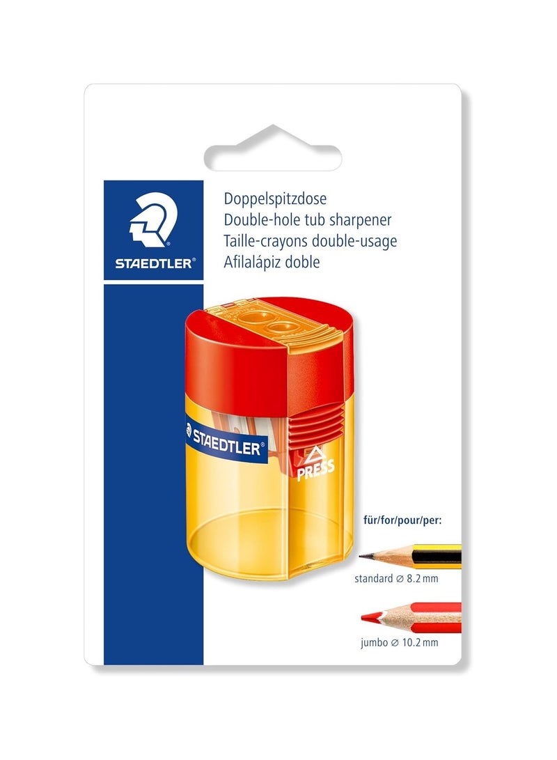 STAEDTLER مبراة أنبوب مزدوجة الثقب قطعة واحدة بألوان متنوعة - Image 2