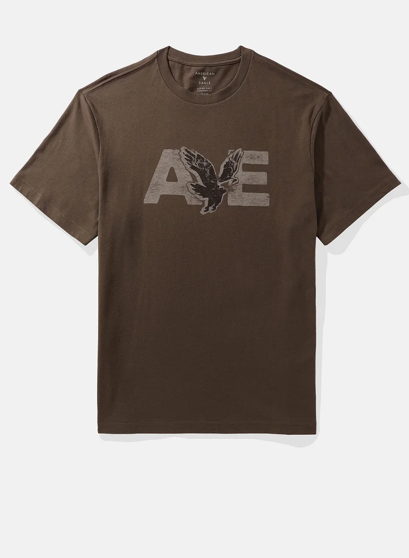 امريكان ايجل Logo Graphic Crew Neck T-Shirt