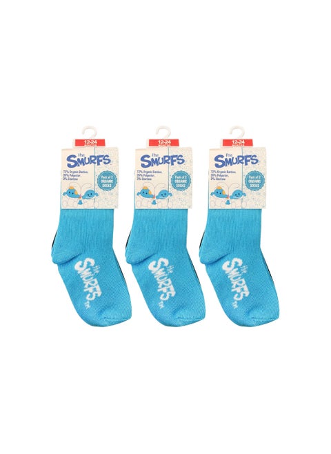 Smurfs Smurf Sock Solid 12-24M (Paiof 6),Set of 1