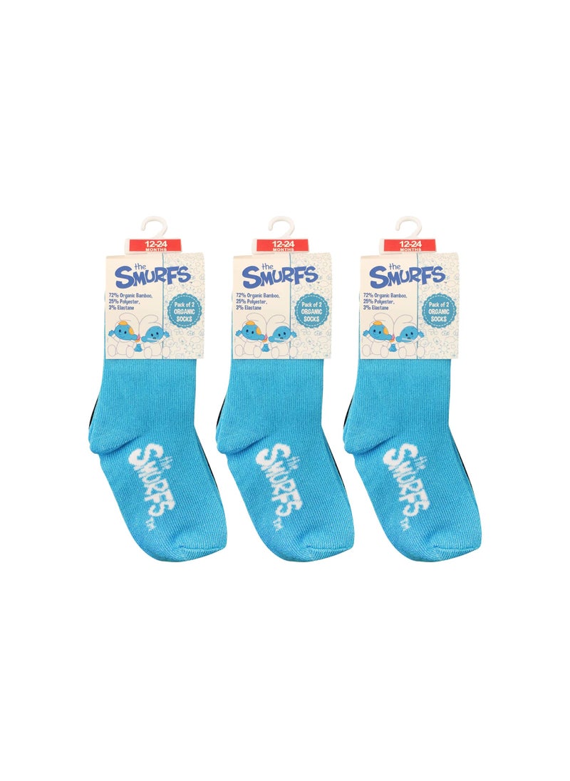 Smurfs Smurf Sock Solid 12-24M (Paiof 6),Set of 1