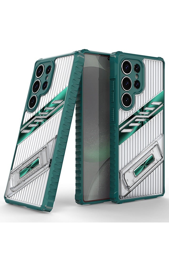 general Anti-Yellow Case for Samsung Galaxy S25 Ultra 5G with Invisible Support, Slim Anti-scratch Case Hard PC Translucent TPU Soft Case for Samsung S25 Ultra