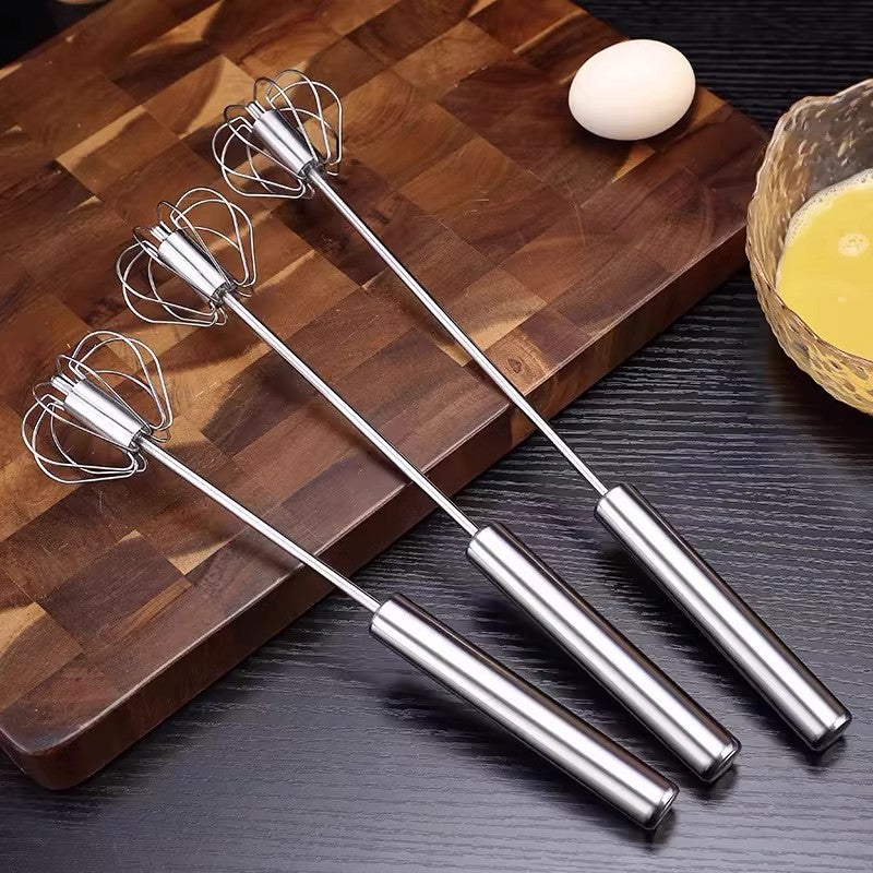 Stainless Steel Manual Egg Whisk Cream Beater Kitchen Tool for Baking and Home Use - Image 5