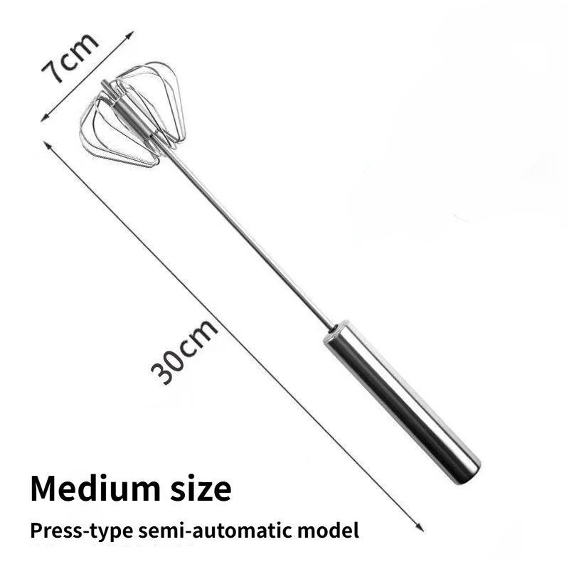 Stainless Steel Manual Egg Whisk Cream Beater Kitchen Tool for Baking and Home Use - Image 1