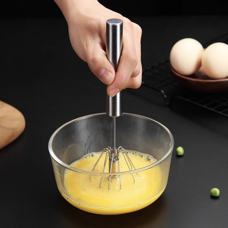 Stainless Steel Manual Egg Whisk Cream Beater Kitchen Tool for Baking and Home Use - Image 2