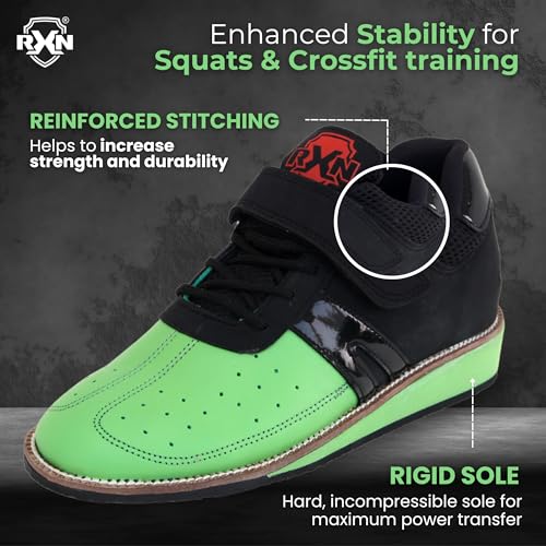 RXN Lifter Weightlifting Shoes for Mens (Green, 11) - Image 3