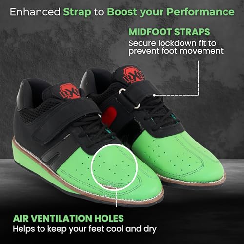 RXN Lifter Weightlifting Shoes for Mens (Green, 11) - Image 4